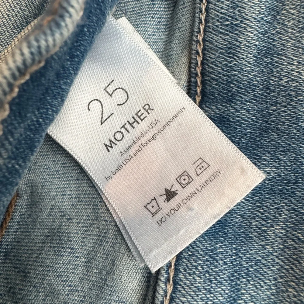 MOTHER Blue Flare & Wide Leg Jeans with Distressed Details - Picture 3 of 5